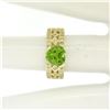 Image 7 : 14kt Yellow Gold 1.90 ctw Heart Peridot and Diamond Wide Band Ring