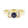 Image 2 : 1.18 ctw Blue Sapphire and Diamond Ring - 14KT Yellow Gold