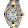 Image 1 : Rolex Ladies 2 Tone 14K MOP Sapphire String Diamond  Datejust Wriswatch