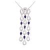 3.85 ctw Sapphire And Diamond Pendant And Chain - 14-18KT White Gold