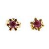 Image 1 : 0.20 ctw Ruby Floral Basket Earrings - 10KT Yellow Gold