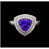 Image 2 : 14KT White Gold 1.82 ctw Tanzanite and Diamond Ring