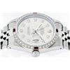 Image 3 : Rolex Mens Stainless Steel Gray Diamond & Ruby Datejust Wristwatch