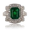 Image 1 : 3.17 ctw Emerald and 1.03 ctw Diamond Platinum Ring