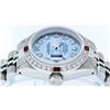 Image 6 : Rolex Ladies Stainless Steel Sky Blue Diamond & Ruby Datejust Wristwatch
