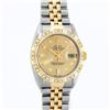 Image 2 : Rolex Mens 2 Tone 14K Champagne Diamond Pyramid Bezel Datejust Wristwatch