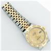 Image 7 : Rolex Mens 2 Tone 14K Champagne Diamond Pyramid Bezel Datejust Wristwatch