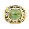 Image 2 : 6.40 ctw Green Tourmaline And Diamond Ring - 14KT Yellow Gold