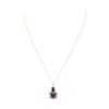 Image 2 : 5.55 ctw Multi-Color Gemstone and Diamond Pendant with Chain - 14KT Yellow Gold