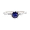 Image 2 : 1.40 ctw Sapphire and Diamond Ring - 14KT White Gold