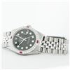 Image 5 : Rolex Mens Stainless Steel Black Diamond & Ruby 36MM Datejust Wristwatch