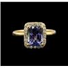 Image 2 : 14KT Yellow Gold 2.11 ctw Tanzanite and Diamond Ring