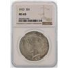 Image 1 : 1923 $1 Peace Silver Dollar Coin NGC MS65