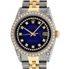 Image 1 : Rolex Mens 2 Tone 14K Blue Vignette String Diamond Lugs Datejust Wristwatch