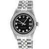 Image 2 : Rolex Mens Stainless Steel Black String Diamond 36MM Datejust Wristwatch