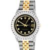 Image 2 : Rolex Mens 2 Tone Black String VS 3CTW Channel Set Diamond Datejust Wristwatch