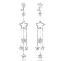 14k White Gold 0.90CTW Diamond Earrings, (SI1 /J)