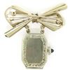 Image 4 : Vintage 18K Gold 12pt Sapphire 15 Jewels Untermeyer Robbins Watch Bow Pin Brooch