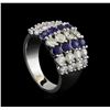 Image 4 : 1.16 ctw Sapphire and Diamond Ring - 14KT White Gold