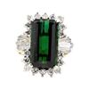 Image 2 : 8.86 ctw Green Tourmaline And Diamond Ring - 14KT Yellow Gold