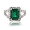 Image 1 : 2.64 ctw Emerald and 0.89 ctw Diamond Platinum Ring