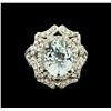 Image 2 : 4.03 ctw Aquamarine and Diamond Ring - 14KT White Gold