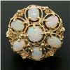 Image 7 : 14k Yellow Gold 2.25 ctw Large Beaded Round & Oval Opal Open Work Cocktail Ring