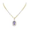 14.17 ctw Tanzanite and Diamond Pendant With Chain - 14KT White Gold