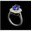 Image 4 : 14KT White Gold 2.00 ctw Tanzanite and Diamond Ring
