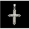 0.80 ctw Diamond Cross Pendant - 14KT White Gold