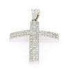 Image 3 : 14K White Gold 3.25CTW 108 Invisible Set Princess Diamond Arched Unisex Cross