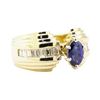Image 1 : 1.52 ctw Sapphire and Diamond Ring - 14KT Yellow Gold