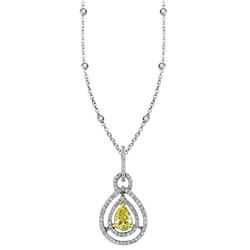 18k Two Tone Gold 0.61CTW Diamond Pendant, (VS1 /VS1-SI1/G-H)