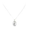 Image 2 : 1.50 ctw Diamond Oval Floral Motif Pendant with Chain - 14KT White Gold