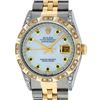 Image 1 : Rolex Mens 2 Tone 14K Lugs MOP Emerald String Pyramid Diamond Datejust