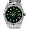 Image 1 : Rolex Mens Stainless Steel Green Vignette Diamond Datejust Wristwatch