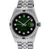 Image 2 : Rolex Mens Stainless Steel Green Vignette Diamond Datejust Wristwatch