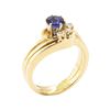 Image 4 : 0.78 ctw Blue Sapphire and Diamond Ring - 14KT Yellow Gold