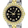 Image 2 : Rolex Mens 2 Tone Black VS 4 ctw Beadset Diamond Datejust Wristwatch with Rolex