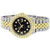 Image 3 : Rolex Mens 2 Tone Black VS 4 ctw Beadset Diamond Datejust Wristwatch with Rolex
