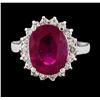 Image 2 : 6.33 ctw Ruby and Diamond Ring - 14KT White Gold