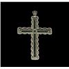 Image 2 : 1.52 ctw Emerald and Diamond Pendant - Platinum