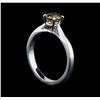 Image 4 : 14KT White Gold 0.71 ctw Round Cut Fancy Brown Diamond Solitaire Ring