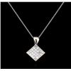 Image 1 : 1.28 ctw Diamond Pendant With Chain - 14KT White Gold