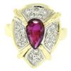 Image 1 : Vintage 18kt White and Yellow Gold 2.98 ctw Ruby and Diamond Cocktail Ring