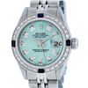 Rolex Ladies Stainless Steel Ice Blue Diamond & Sapphire Datejust Wristwatch
