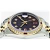 Image 6 : Rolex Mens 2 Tone 14K Brown Diamond & Ruby 36MM Datejust Wristwatch