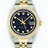 Image 1 : Rolex Mens 2 Tone 14K Black String VS Diamond Datejust Wristwatch