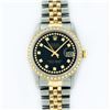 Image 2 : Rolex Mens 2 Tone 14K Black String VS Diamond Datejust Wristwatch