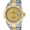 Image 1 : Rolex Ladies 2 Tone 14K Champagne Diamond Lugs & Pyramid Datejust Wriswatch